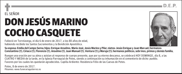 DON JESÚS MARINO COCHO CASQUETE