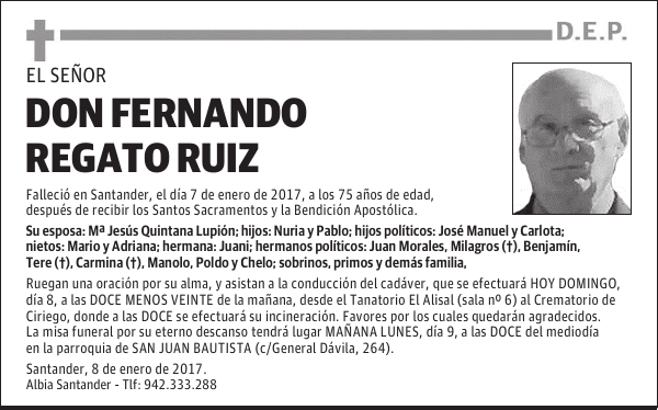 DON FERNANDO REGATO RUIZ
