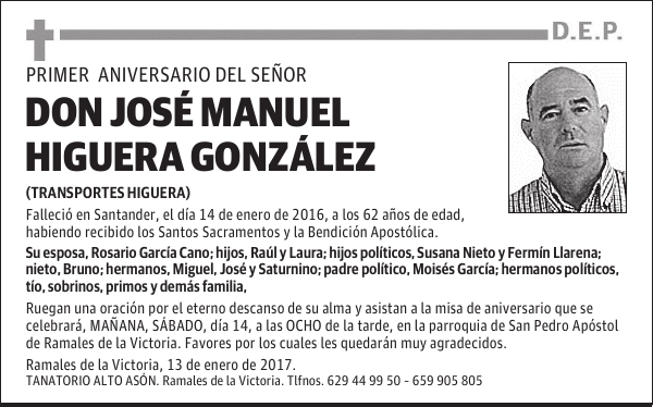 D. JOSE MANUEL HIGUERA GONZALEZ