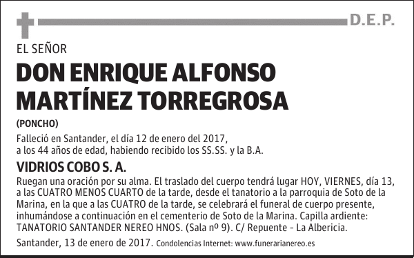 DON ENRIQUE ALFONSO MARTINEZ TORREGROSA