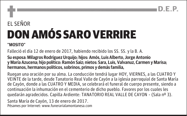 DON AMÓS SARO VERRIRE