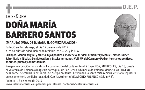 DOÑA MARÍA BARRERO SANTOS
