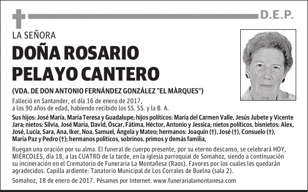 Doña Rosario Pelayo Cantero