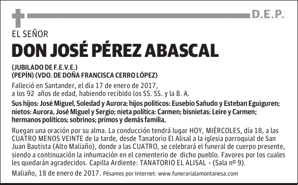 DON JOSE PEREZ ABASCAL