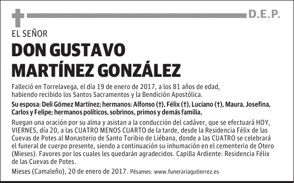 D. GUSTAVO MARTÍNEZ GONZÁLEZ