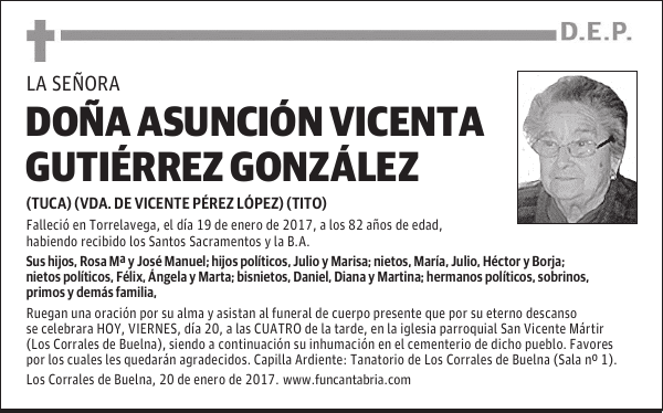 Doña Asunción Vicenta Gutiérrez González