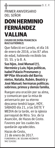 DON HERMINIO FERNÁNDEZ VALLINA