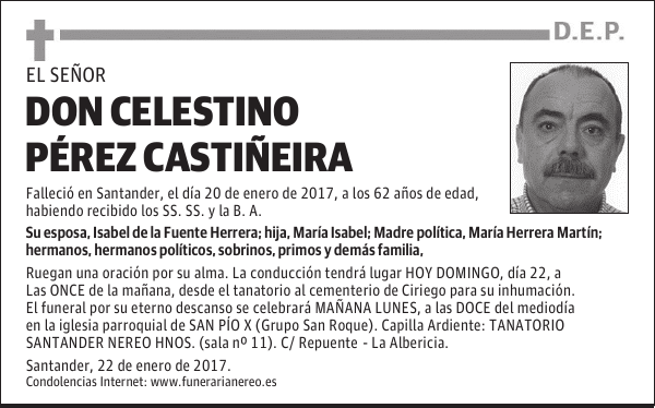 DON CELESTINO PÉREZ CASTIÑEIRA