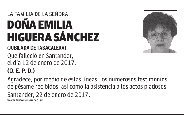 DOÑA EMILIA HIGUERA SÁNCHEZ