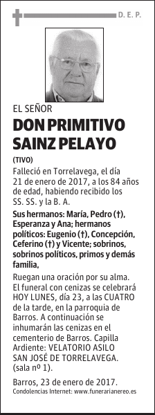 DON PRIMITIVO SAINZ PELAYO