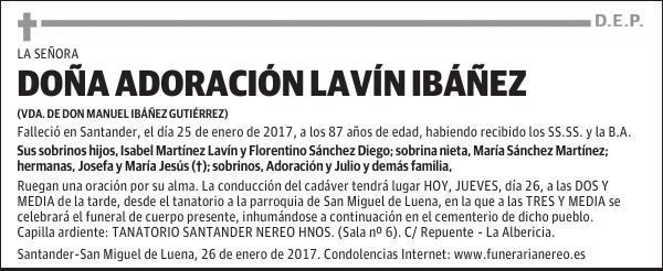 DOÑA ADORACIÓN LAVÍN IBÁÑEZ