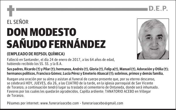 DON MODESTO SAÑUDO FERNÁNDEZ