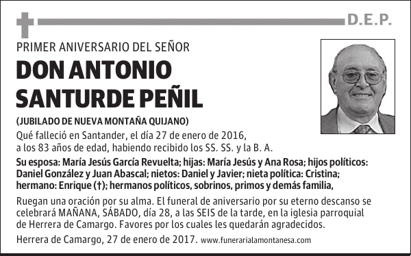 Don Antonio Santurde Peñil