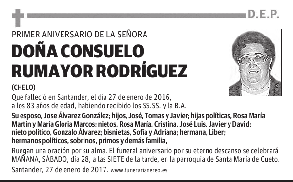 DOÑA CONSUELO RUMAYOR RODRIGUEZ