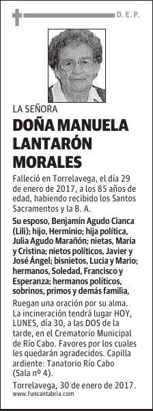 Doña Manuela Lantarón Morales