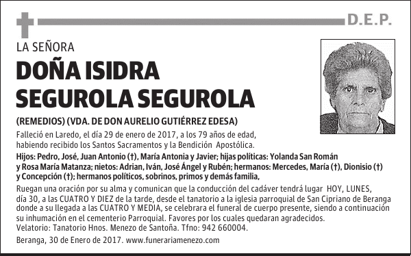 Doña Isidra Segurola Segurola