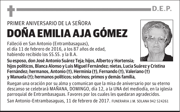 Dª EMILIA AJA GÓMEZ