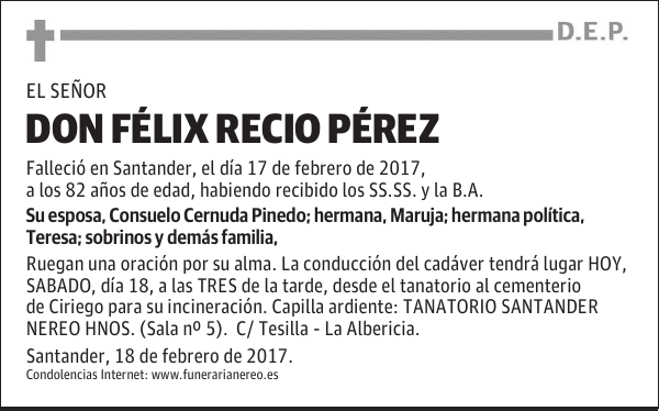 DON FELIX RECIO PEREZ