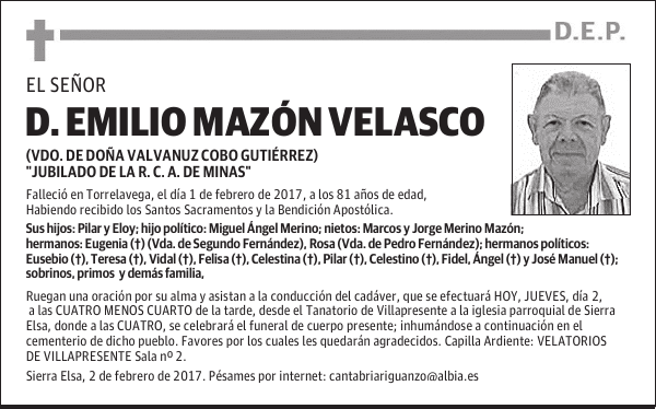 DON EMILIO MAZON VELASCO