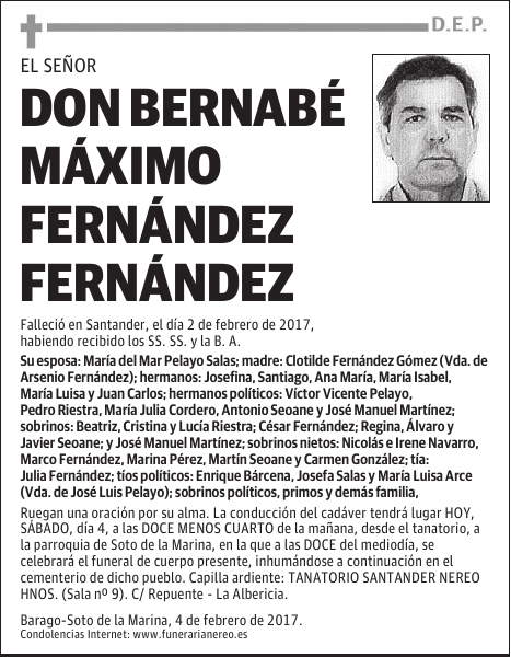 DON BERNABÉ MÁXIMO FERNÁNDEZ FERNÁNDEZ
