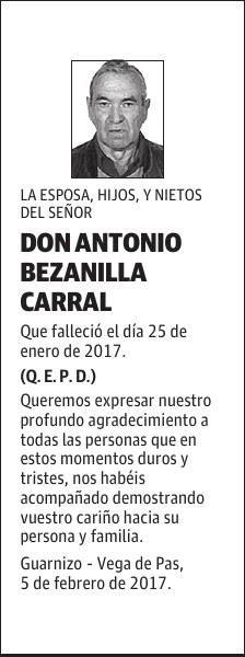 DON ANTONIO BEZANILLA CARRAL
