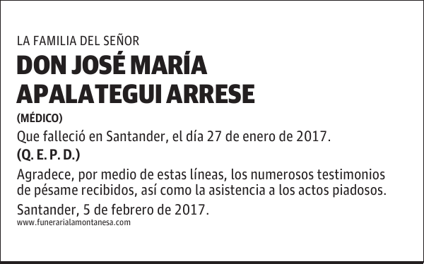 DON JOSÉ MARÍA APALATEGUI ARRESE