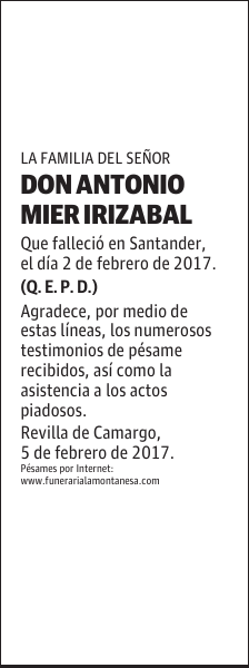 DON ANTONIO MIER IRIZABAL
