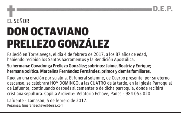 DON OCTAVIANO PRELLEZO GONZÁLEZ