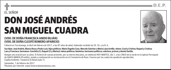 DON JOSÉ ANDRÉS SAN MIGUEL CUADRA