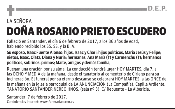 DOÑA ROSARIO PRIETO ESCUDERO