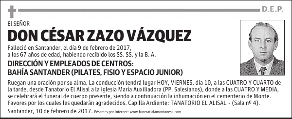 DON CESAR ZAZO VAZQUEZ