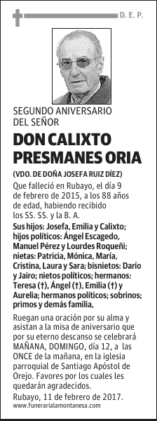 Don Calixto Presmanes Oria