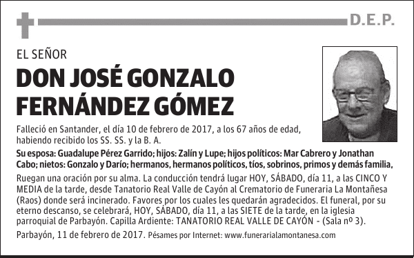 DON JOSÉ GONZALO FERNÁNDEZ GÓMEZ