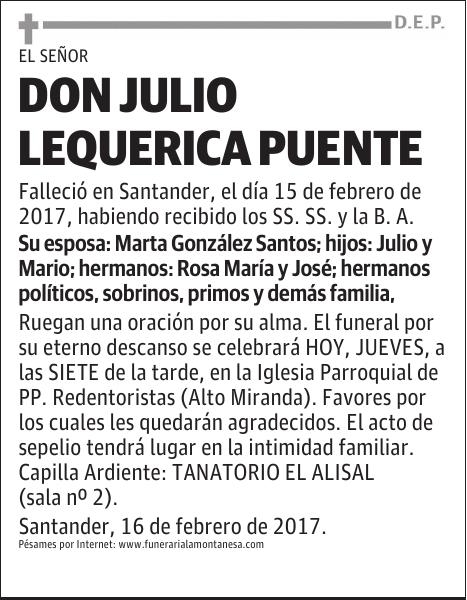DON JULIO LEQUERICA PUENTE