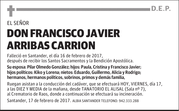 DON FRANCISCO JAVIER ARRIBAS CARRION