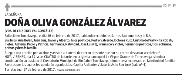 Doña Oliva González Álvarez