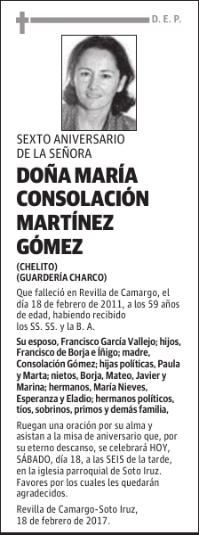 DOÑA MARÍA CONSOLACIÓN MARTÍNEZ GÓMEZ