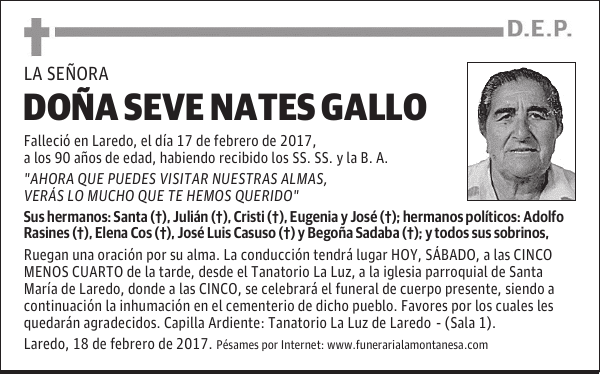 DOÑA SEVE NATES GALLO
