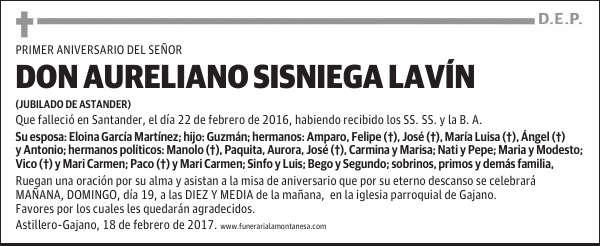 Don Aureliano Sisniega Lavín
