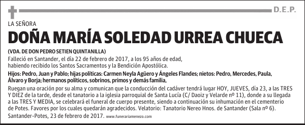 Doña María Soledad Urrea Chueca