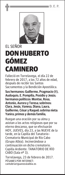 DON HUBERTO GÓMEZ CAMINERO