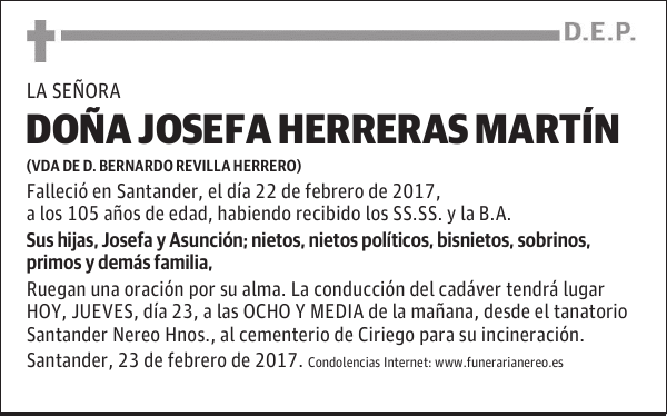 DOÑA JOSEFA HERRERAS MARTIN