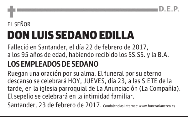 DON LUIS SEDANO EDILLA