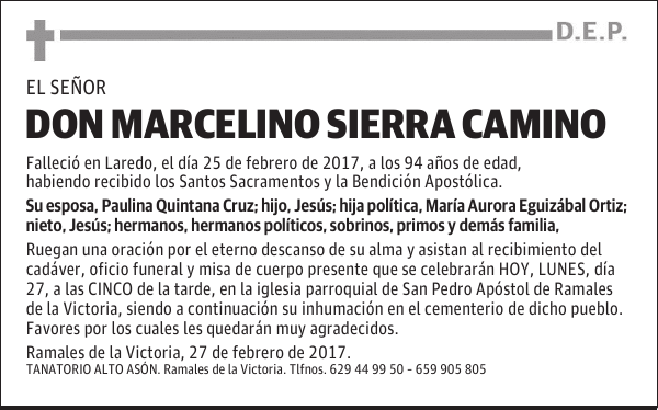 D. MARCELINO SIERRA CAMINO
