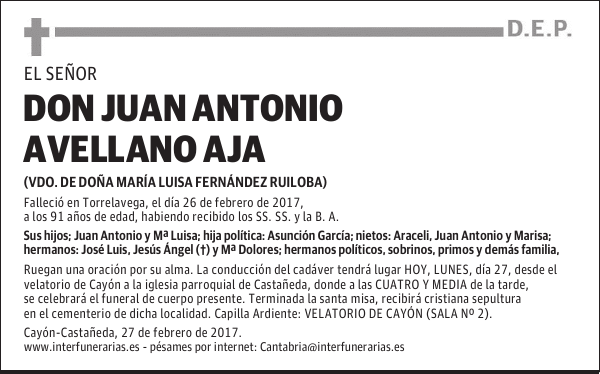 D. JUAN ANTONIO AVELLANO AJA