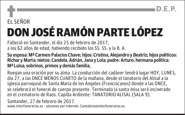 D. JOSÉ RAMÓN PARTE LÓPEZ