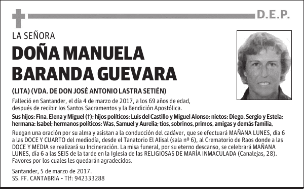 DOÑA MANUELA BARANDA GUEVARA
