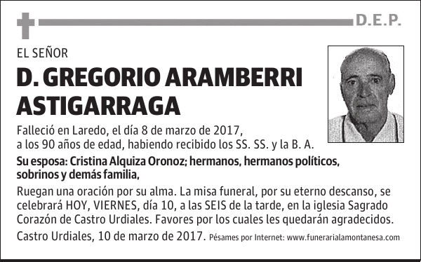 DON GREGORIO ARAMBERRI ASTIGARRAGA