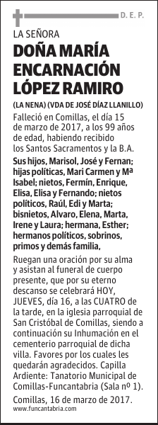 Doña Mª Encarnación López Ramiro