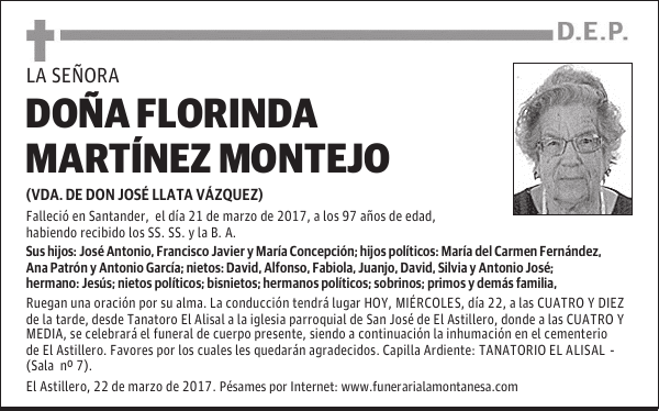 DOÑA FLORINDA MARTÍNEZ MONTEJO